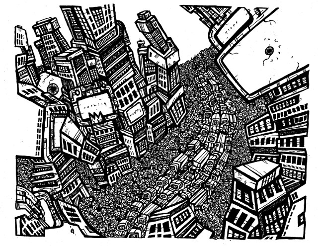 ck and white drawings, comic book art