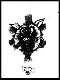 dark drawings,pigs head