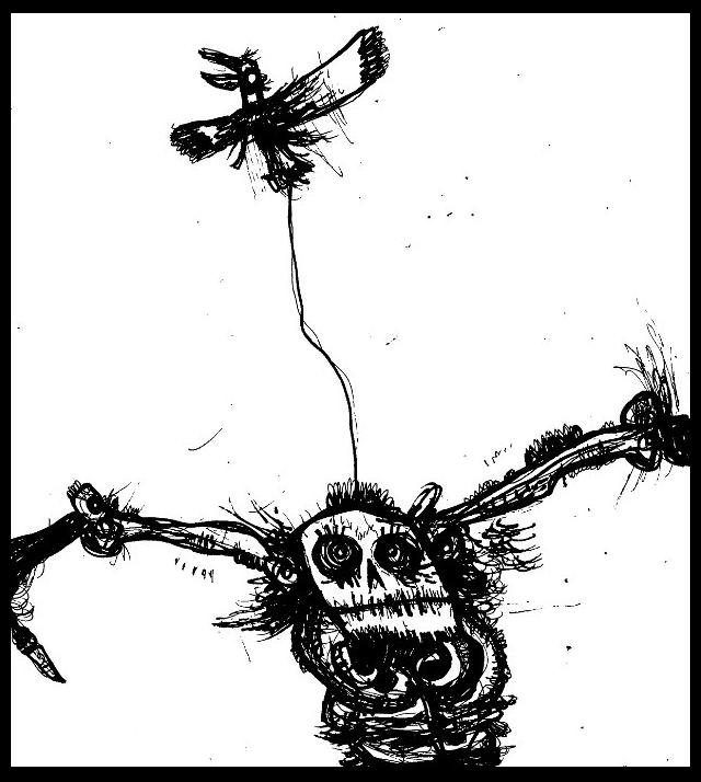 dark drawings,scarecrow