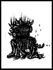 dark drawings,two headed pig