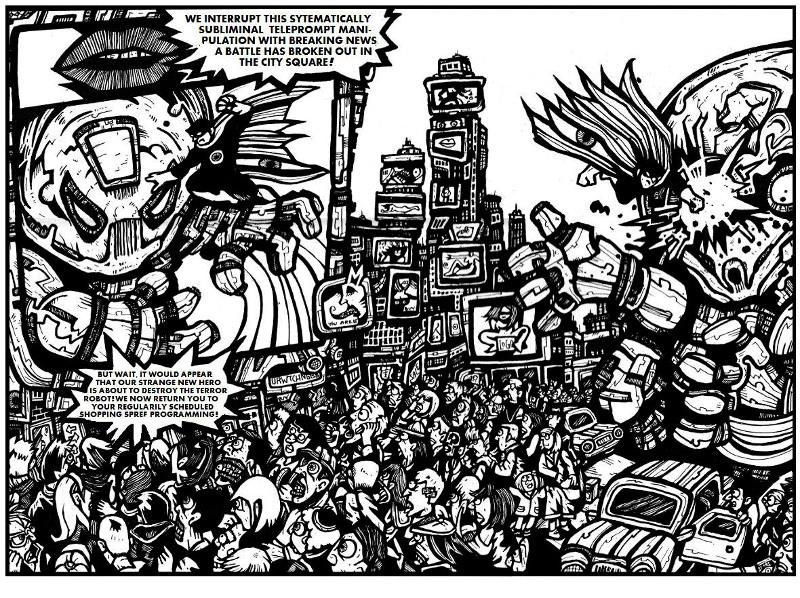 yrban artworks, free comics online, webcomics, robot ,battles