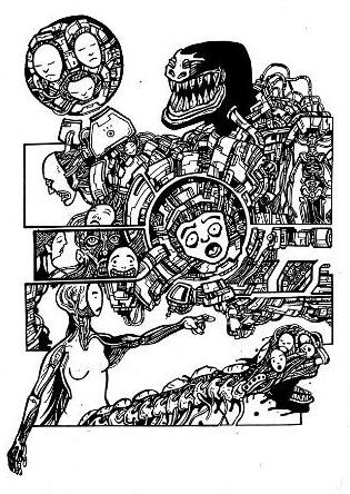 gothic drawings,artwork, comics, robots