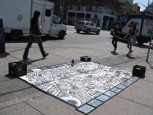 graffiti styles, sidewalk paintings