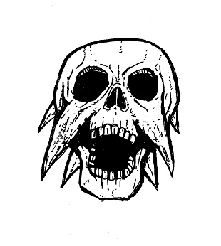 skull drawings, demon scream