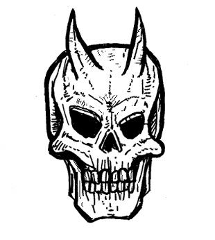 skull drawings,demon