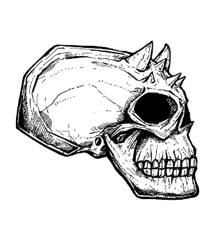 skull drawings, gothic demon