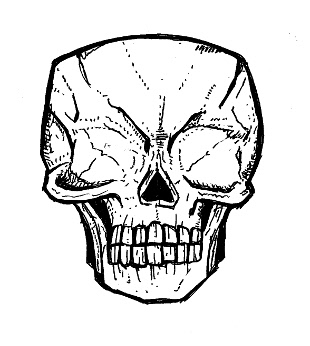 skull drawings, blind creature