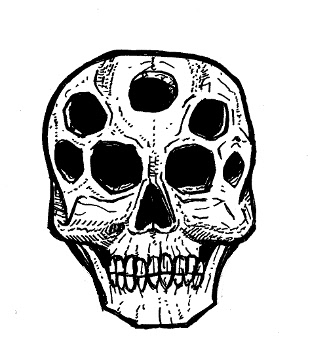 skull drawings, monsters