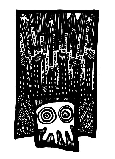 city nightmares, ink art