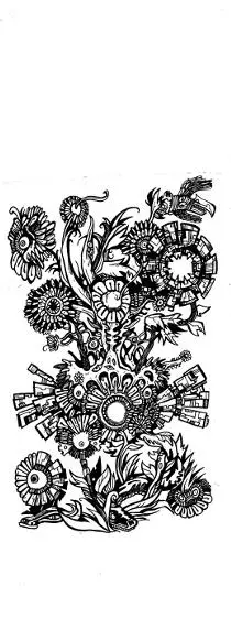 gothic drawings,flowers
