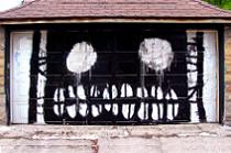 graffiti street art, scary faces