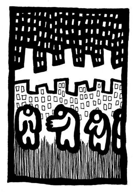 simple art, city, hieroglyphic