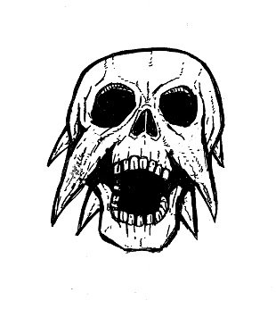 skull drawings, demon scream