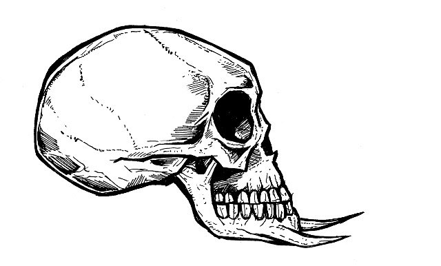 skull drawings, demon, vampire