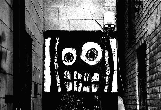 street art graffiti, black white artwork