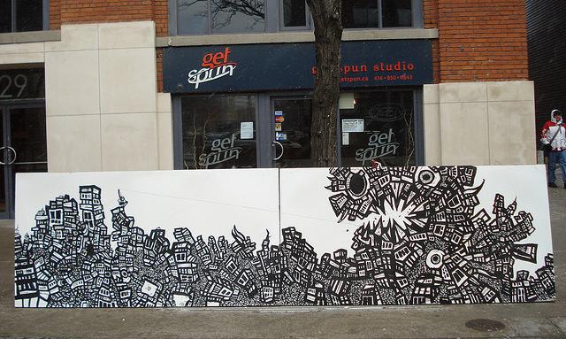 street art graffiti, black white artwork